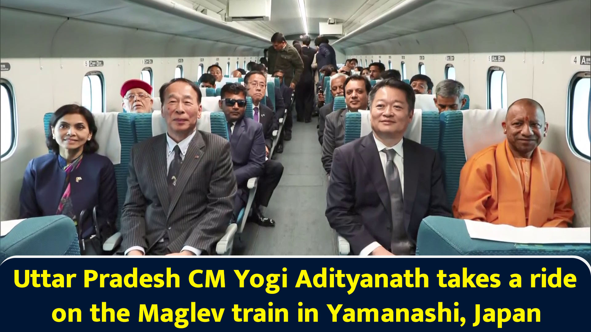 Uttar Pradesh CM Yogi Adityanath takes a ride on the Maglev train in ...