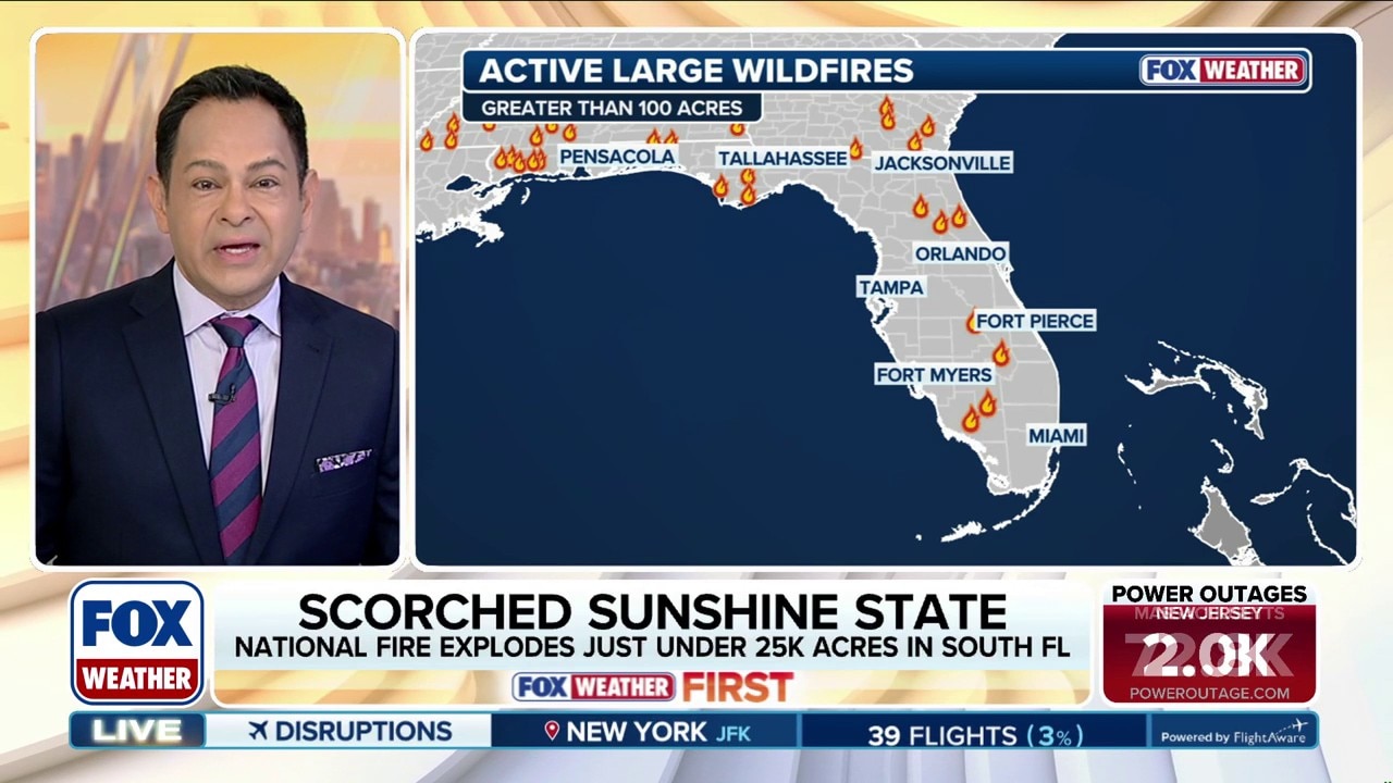 Massive Florida wildfire shuts down Interstate 75 along Alligator Alley ...