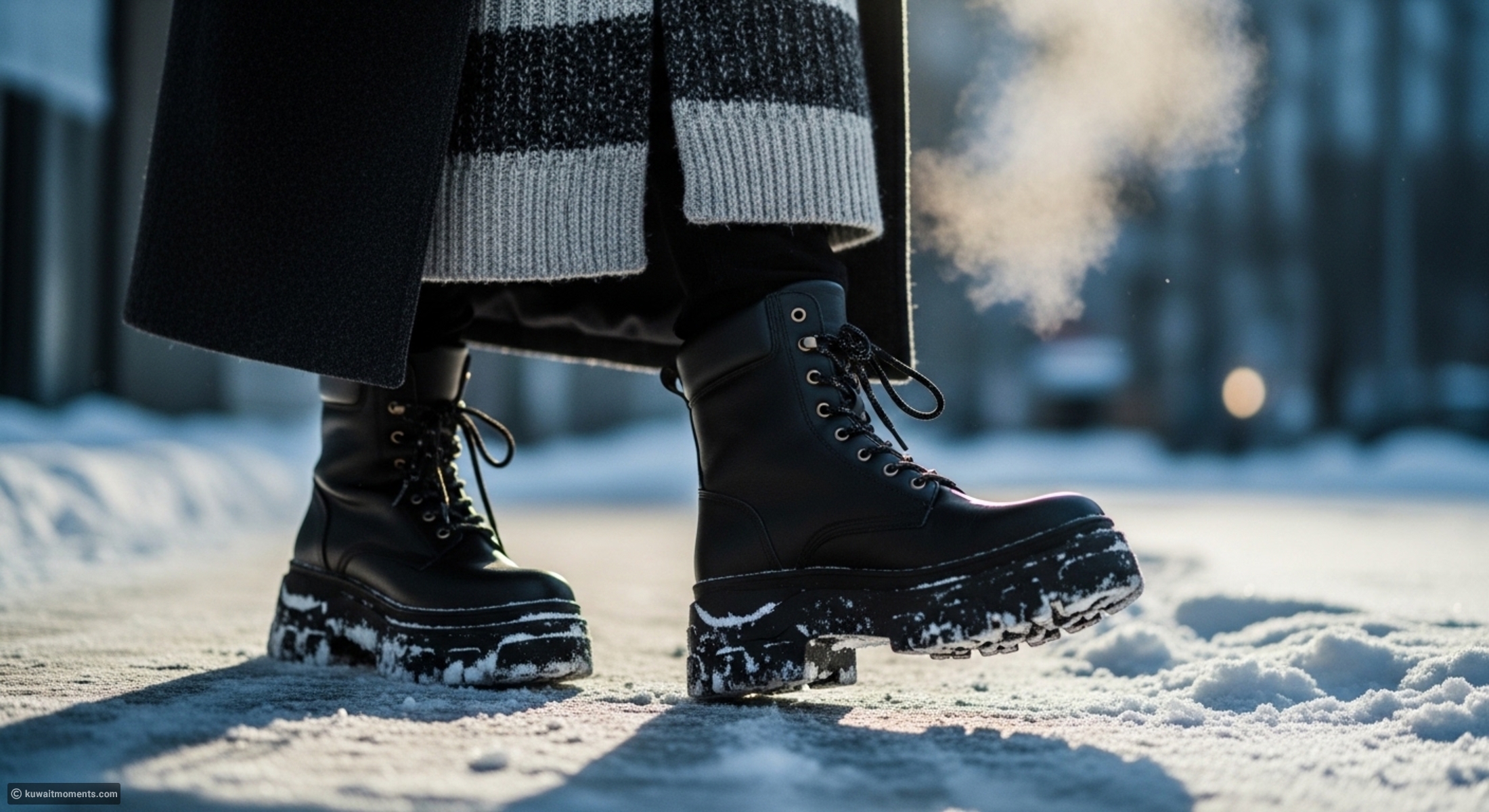 Clunky boots: Winter streets are being taken over by the tough look