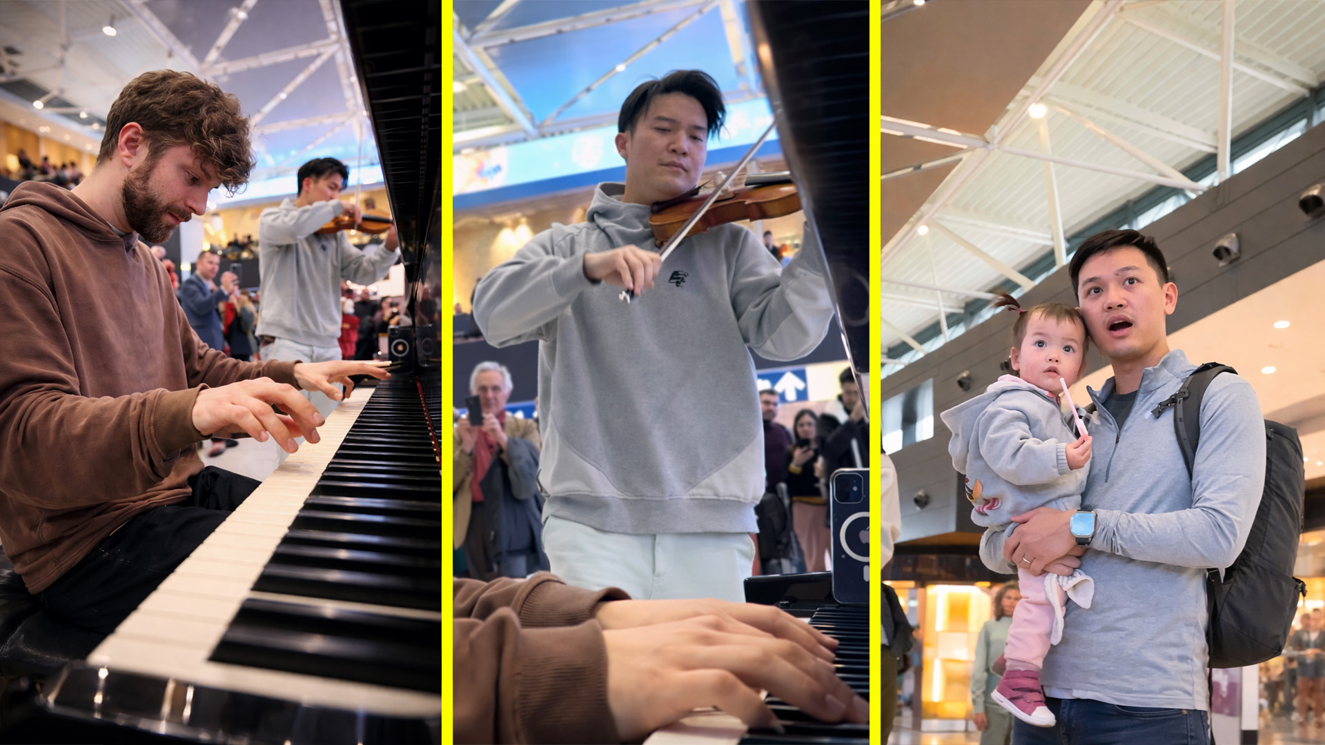 A violin performance that drew a crowd