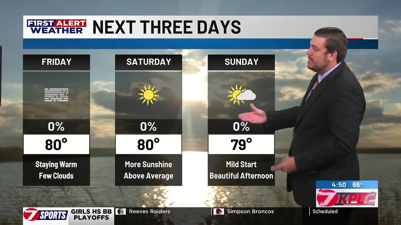 First alert forecast: Spotty rain chance for our Thursday ahead of warm ...