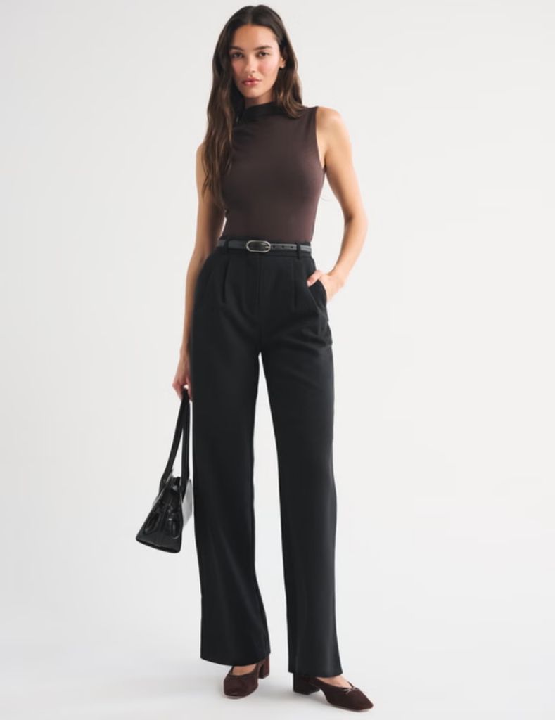 A&F Sloane Tailored Wide Leg Pant