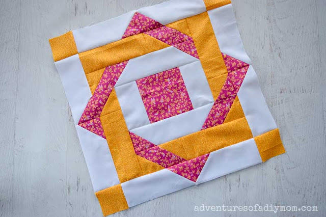 Woven frame quilt block
