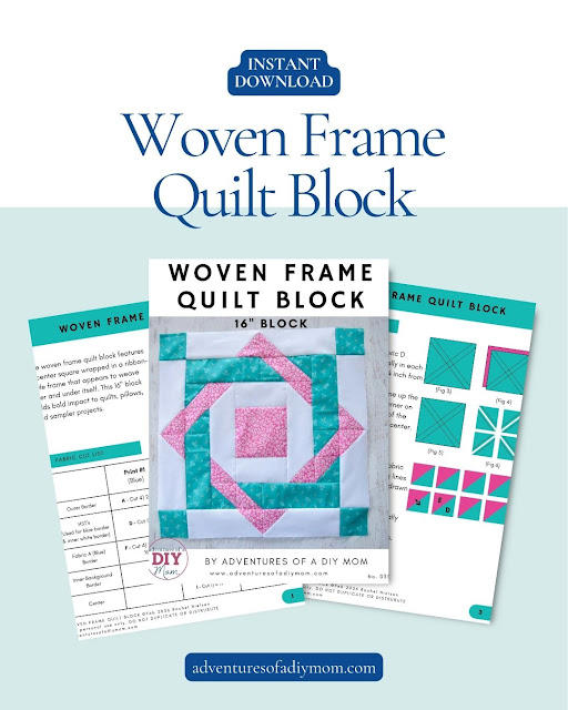 Woven frame quilt block