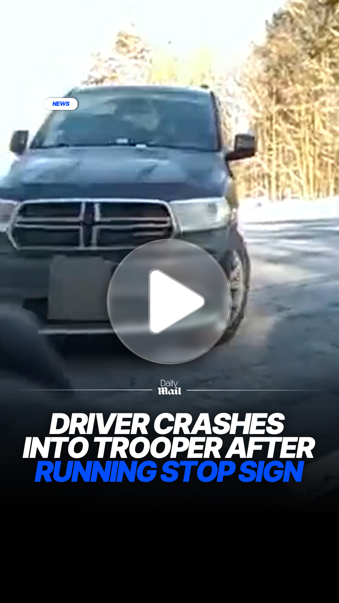 Driver runs stop sign and hits trooper during crash scene