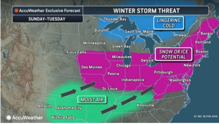 Winter storm threat for 22 states as 6 inches of snow, ice to hit