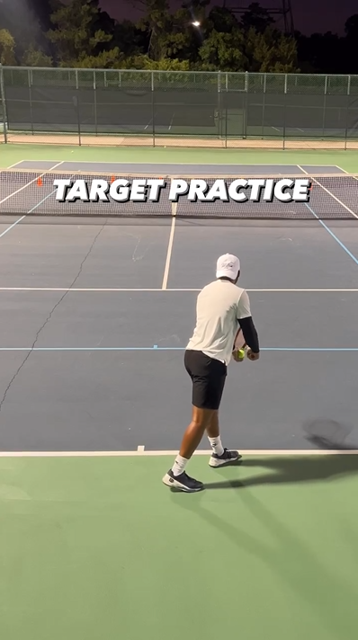 Target practice drill to improve tennis accuracy and control