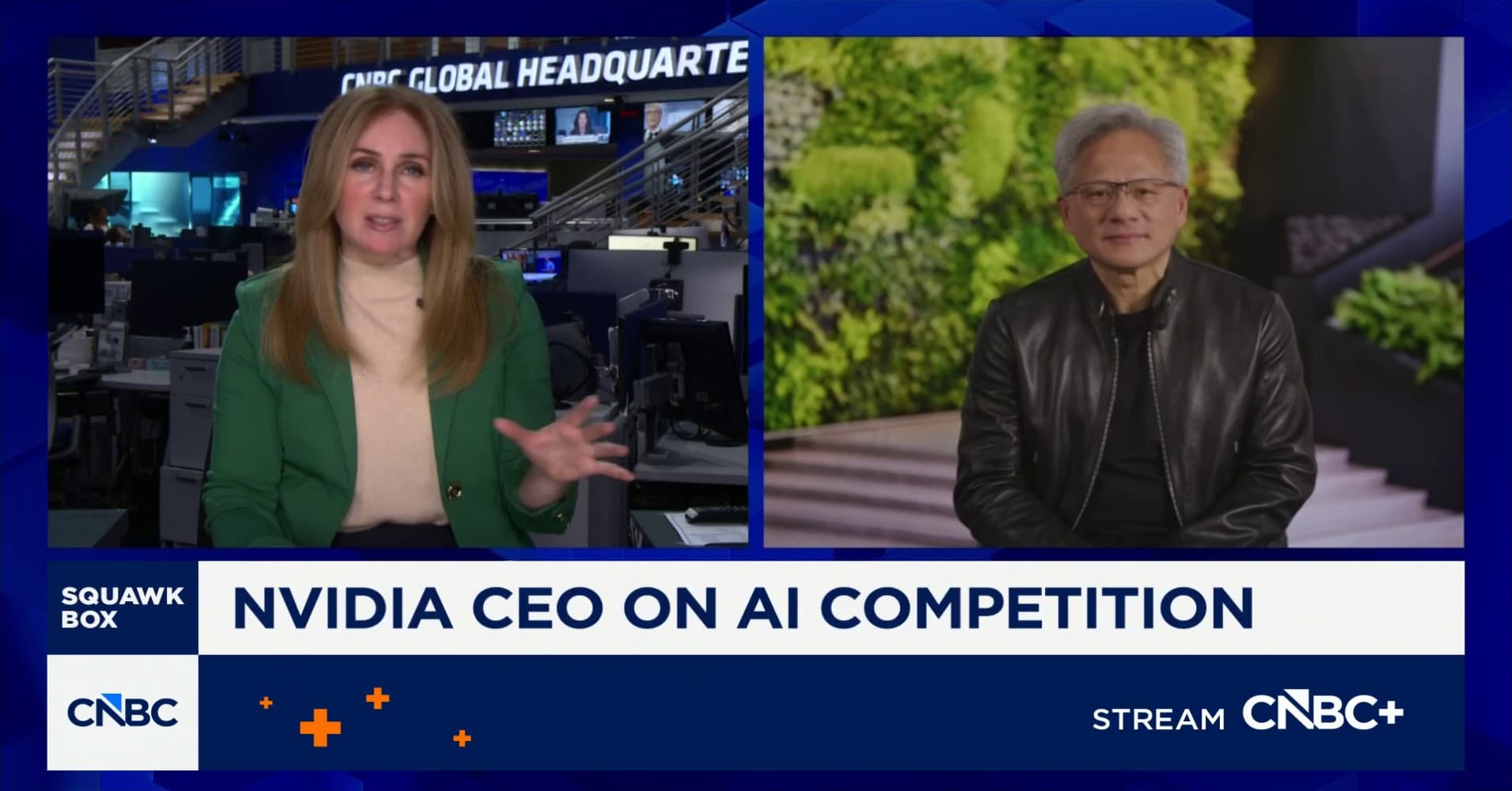 Nvidia CEO Jensen Huang on AI competition: Our leadership is pulling ...