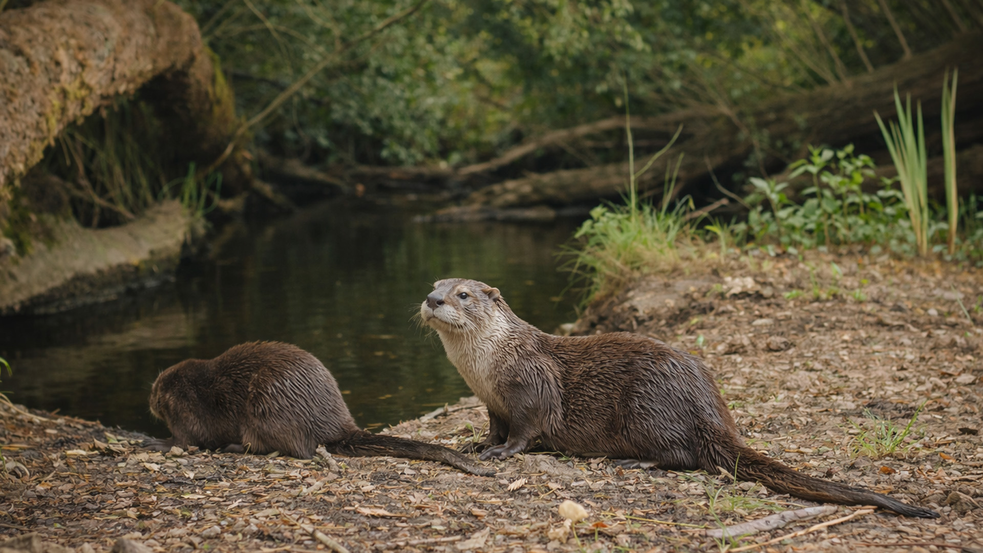 Unexpected wildlife appeared by the river