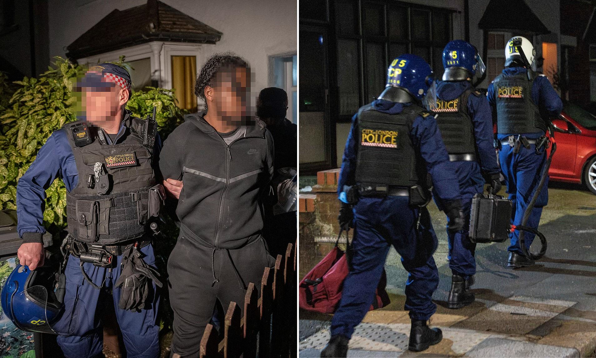 Moment police arrest alleged phone snatching gang that stole £300,000 ...