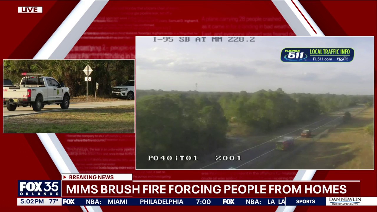 20-acre fire off of I-95 in Mims prompts resident evacuation