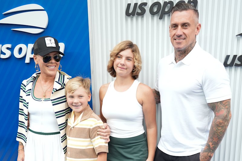 Pink, Jameson Hart, Willow Sage Hart and Carey Hart at the US Open last year.