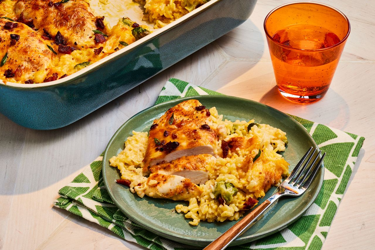 Southern Living No Peek Chicken on a plate to serve