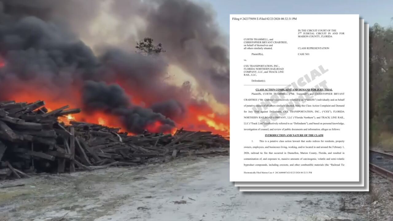 Class action lawsuit filed over Dunnellon railroad tie fire