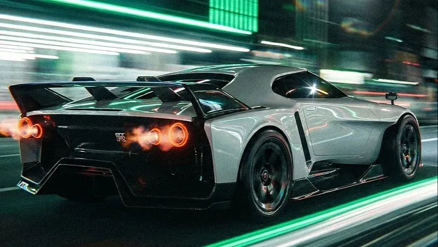 Digital R36 Nissan GT-R concept imagines mid-engine, flame-spitting future