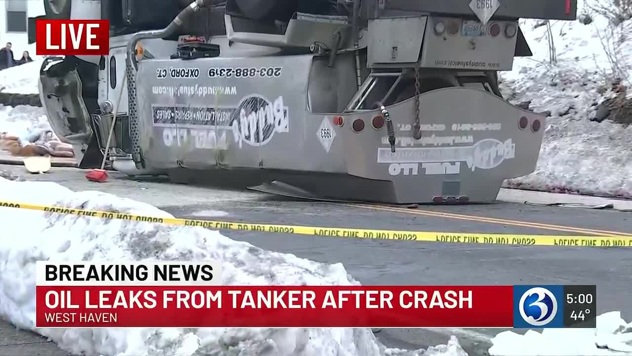 West Haven oil tanker crash spills thousands of gallons into West River
