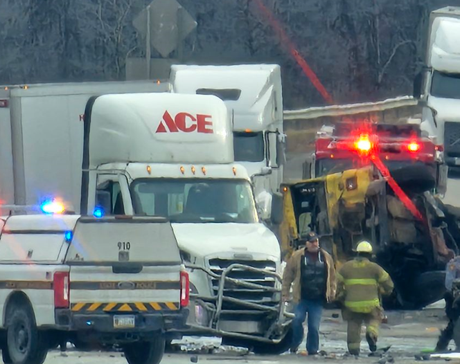 Two dead after major crash involving dump truck, tractor-trailer, vehicle