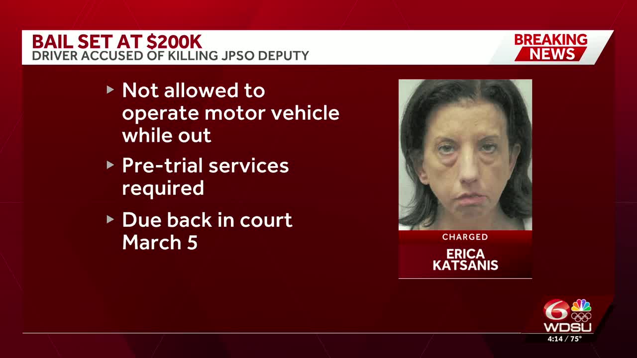 Bail set for woman accused of striking, killing JPSO deputy