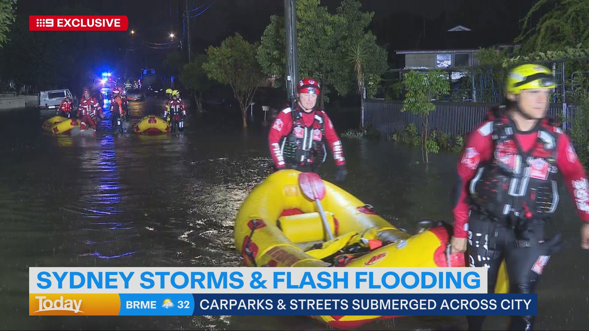 Dozens of rescues were carried out after heavy rain triggered flash flooding in Sydney.