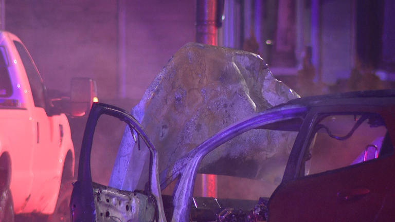 Fiery, three-car crash overnight in Cleveland