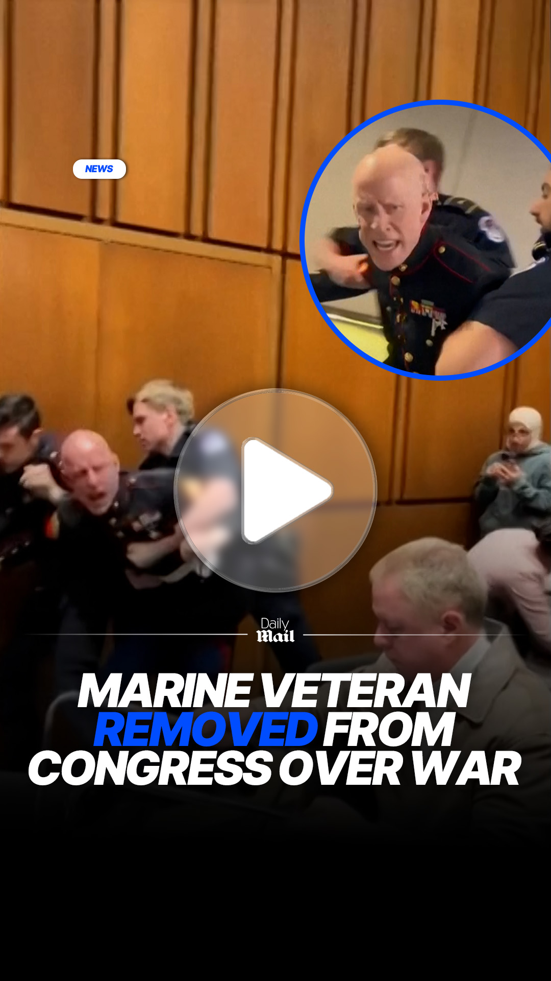 Marine veteran forcibly removed from Congress after Iran war protest