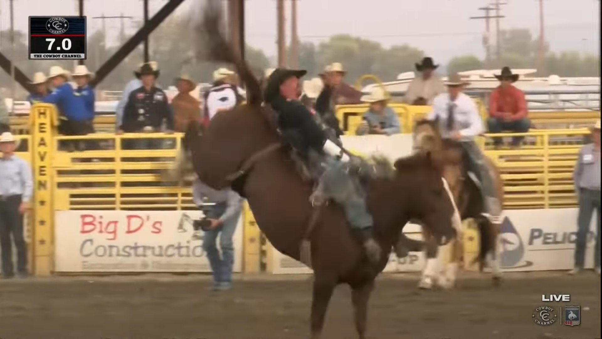 1,200-pound rodeo horse exploded out of the gate - cowboys had only 8 ...
