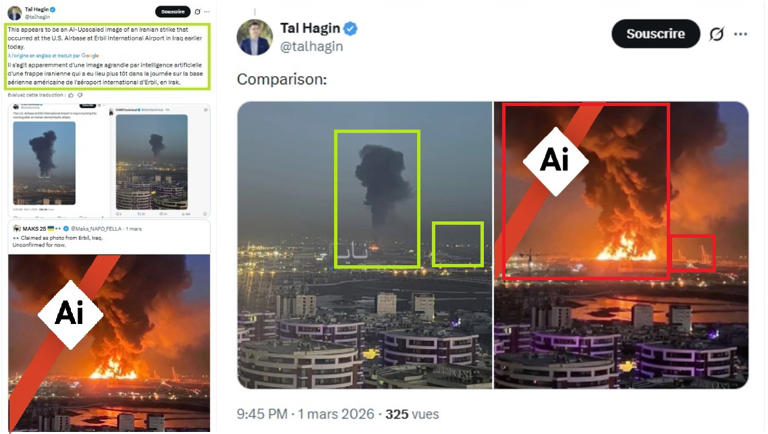 Cette image censée montrer l'explosion d'une base militaire américaine ...