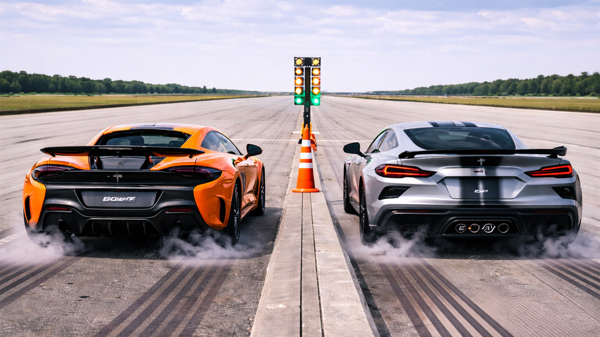 Chevrolet Corvette E-Ray vs McLaren 600LT drag race