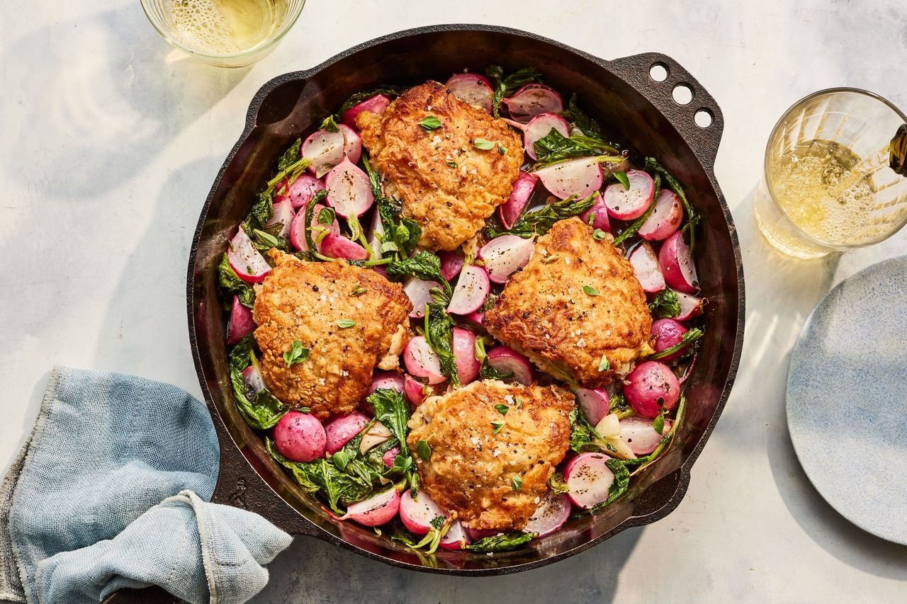 Southern Living Crispy Chicken Thighs With Roasted Radishes