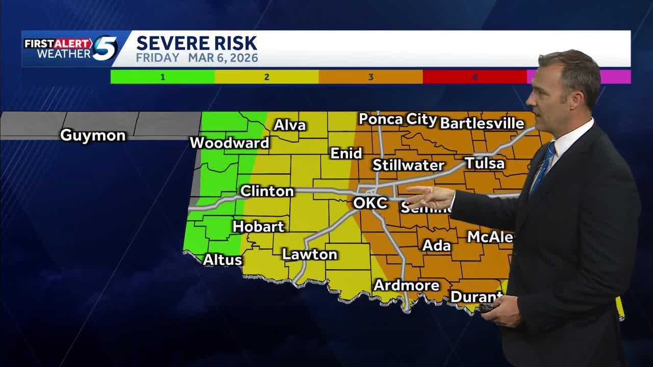 Severe storm risk remains for Friday in Oklahoma