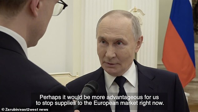 Smirking Putin considers cutting last remaining Russian gas supplies to ...