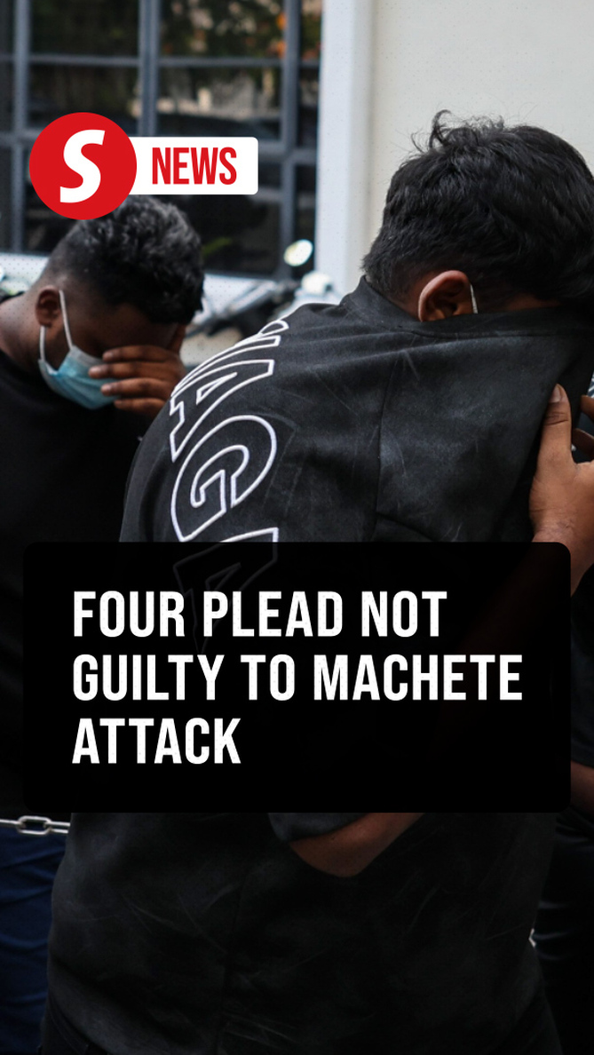 Four plead not guilty to attacking man at shopping mall
