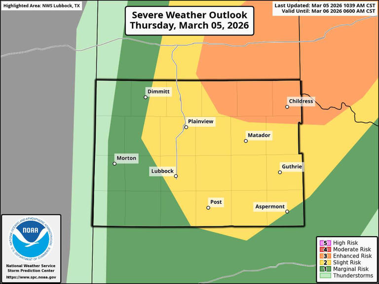 Enhanced risk of severe weather for the Texas Panhandle this afternoon ...