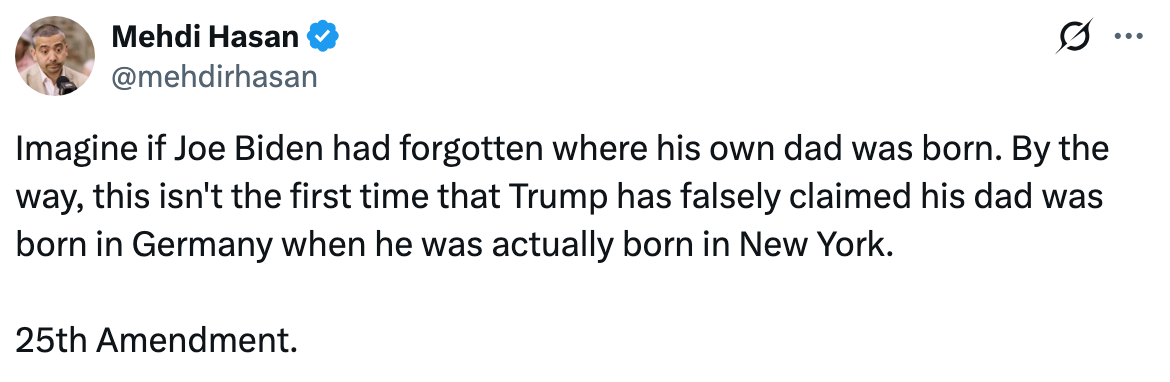 Well, Trump's obviously false claim about his dad has sparked new 25th ...