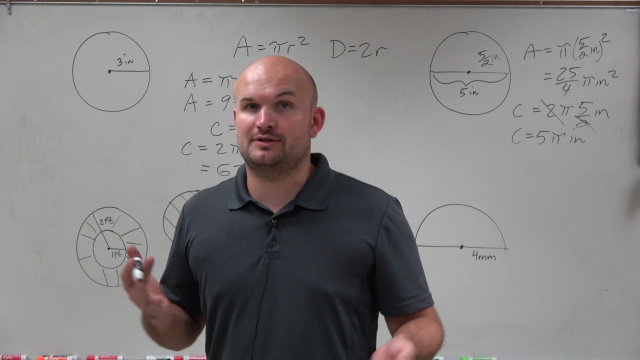 Master finding the area and circumference of a circle and shaded regions