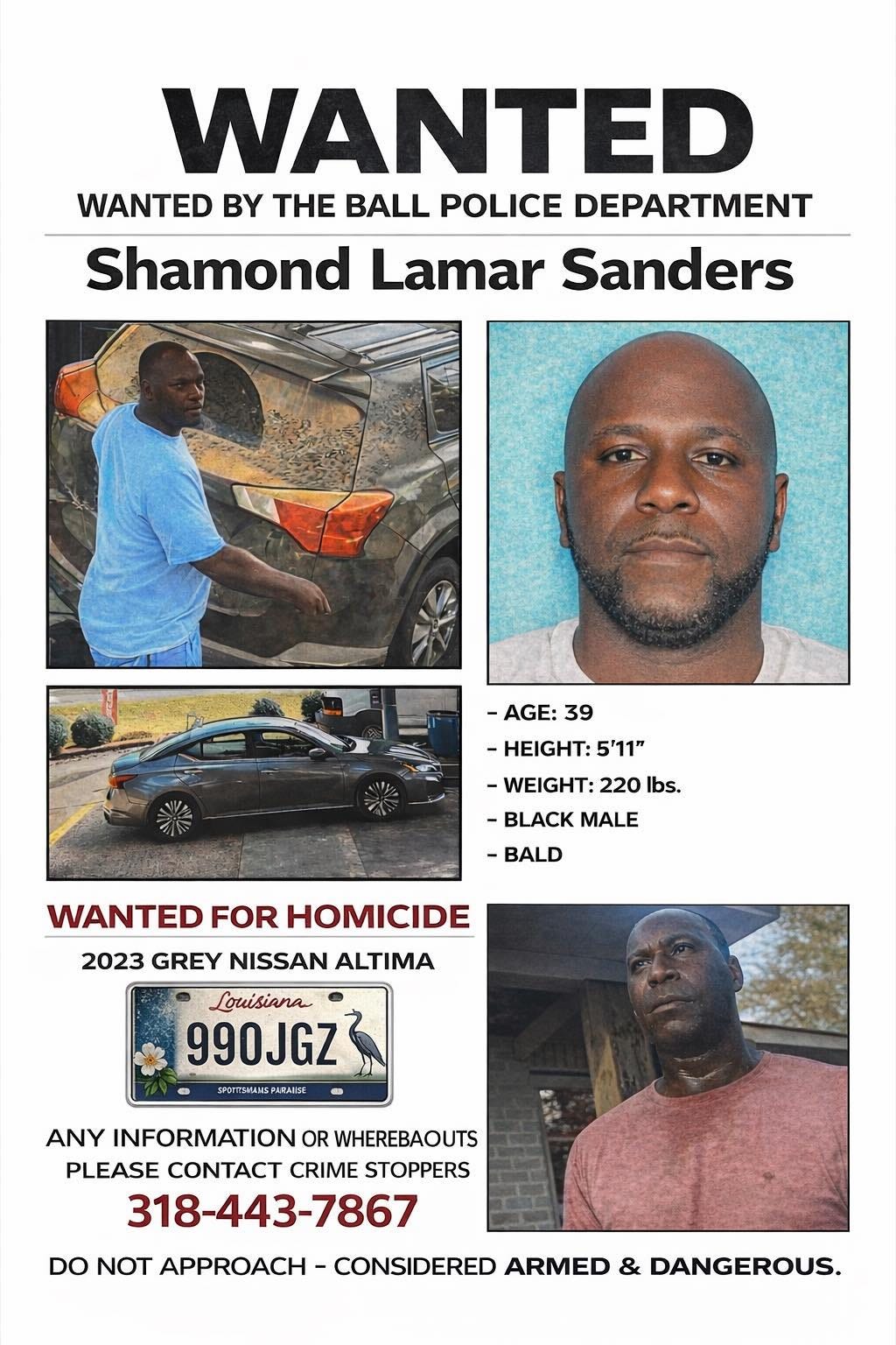 Ball Police seeking man in connection to Thursday fatal shooting