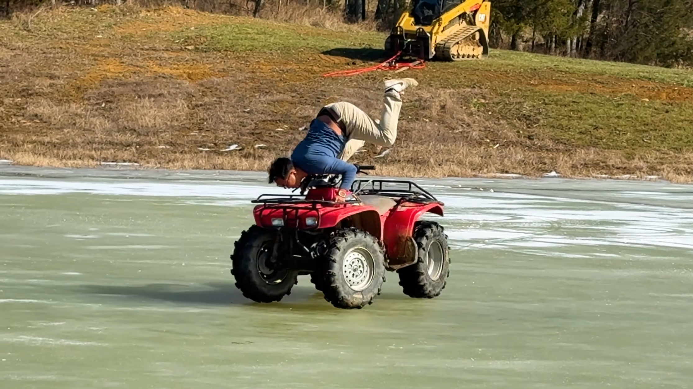 He was just having fun - then the ice started cracking
