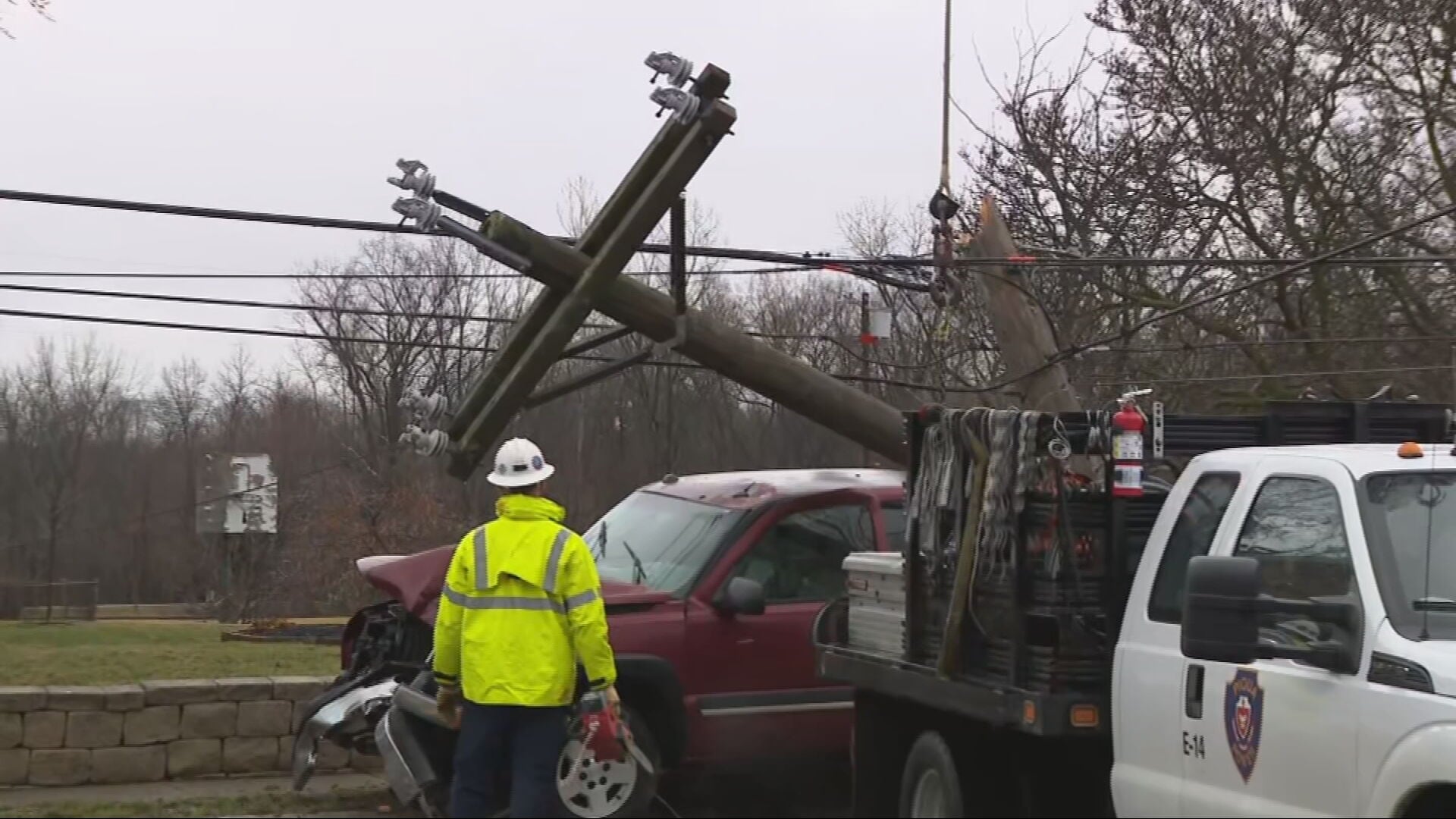 Update: Power restored after truck crashes into pole in Piqua; road ...