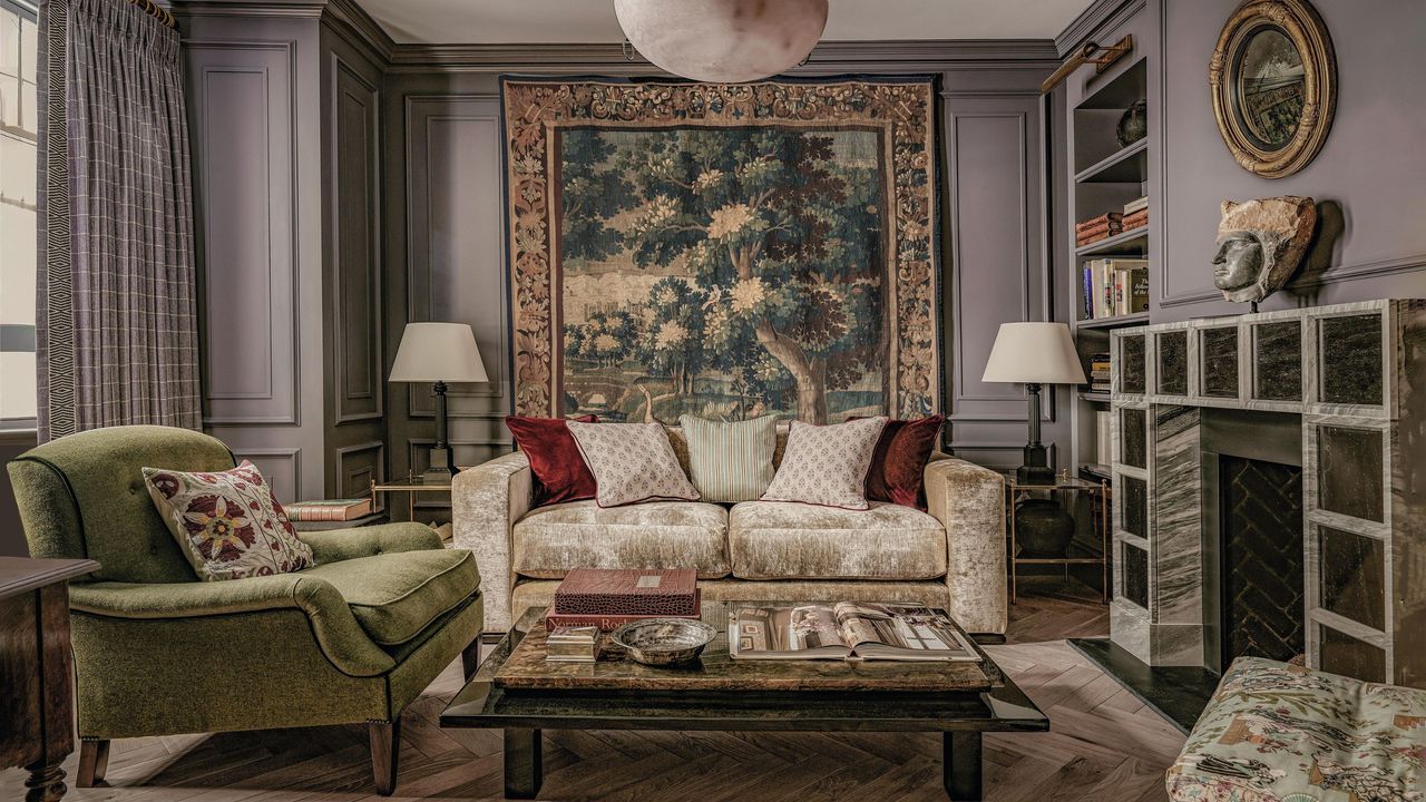 Inside a London Edwardian terrace with a stunning mauve study