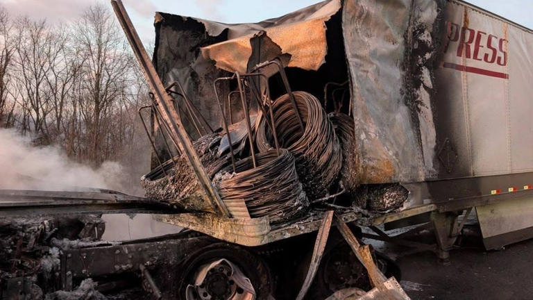 I-40 reopens after fiery tractor trailer crash melts asphalt, closes ...