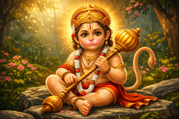 The one place in India where Hanuman is worshipped as a child