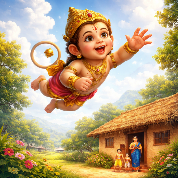 The one place in India where Hanuman is worshipped as a child
