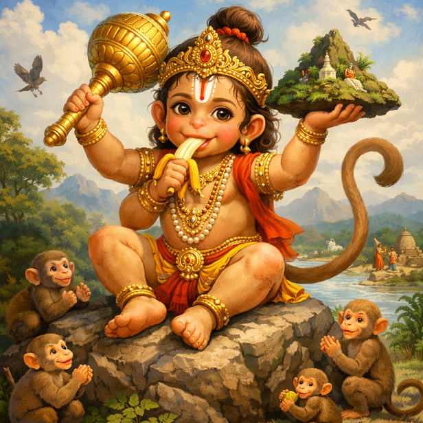 The one place in India where Hanuman is worshipped as a child