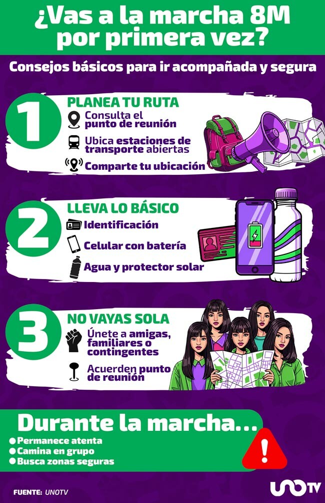Consejos clave si vas por primera vez a la marcha del 8M