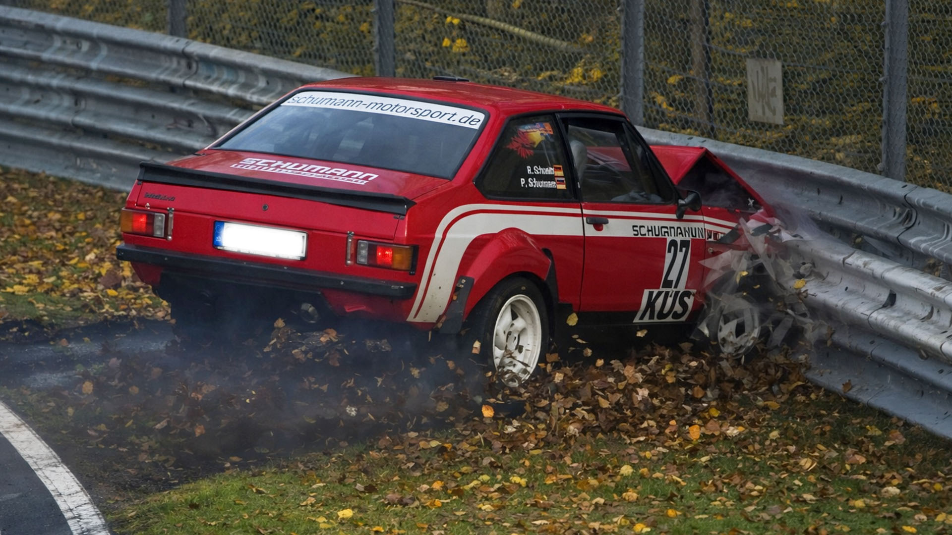 Rally Push Too Hard Ends at Nürburgring Barrier