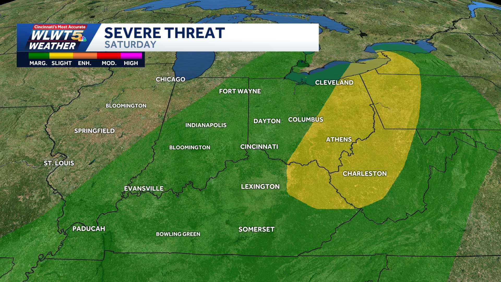 Severe threat: Chance for strong to severe storms Saturday