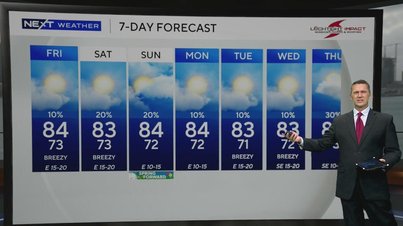 Warm, breezy temperatures continue in South Florida as clocks move ...