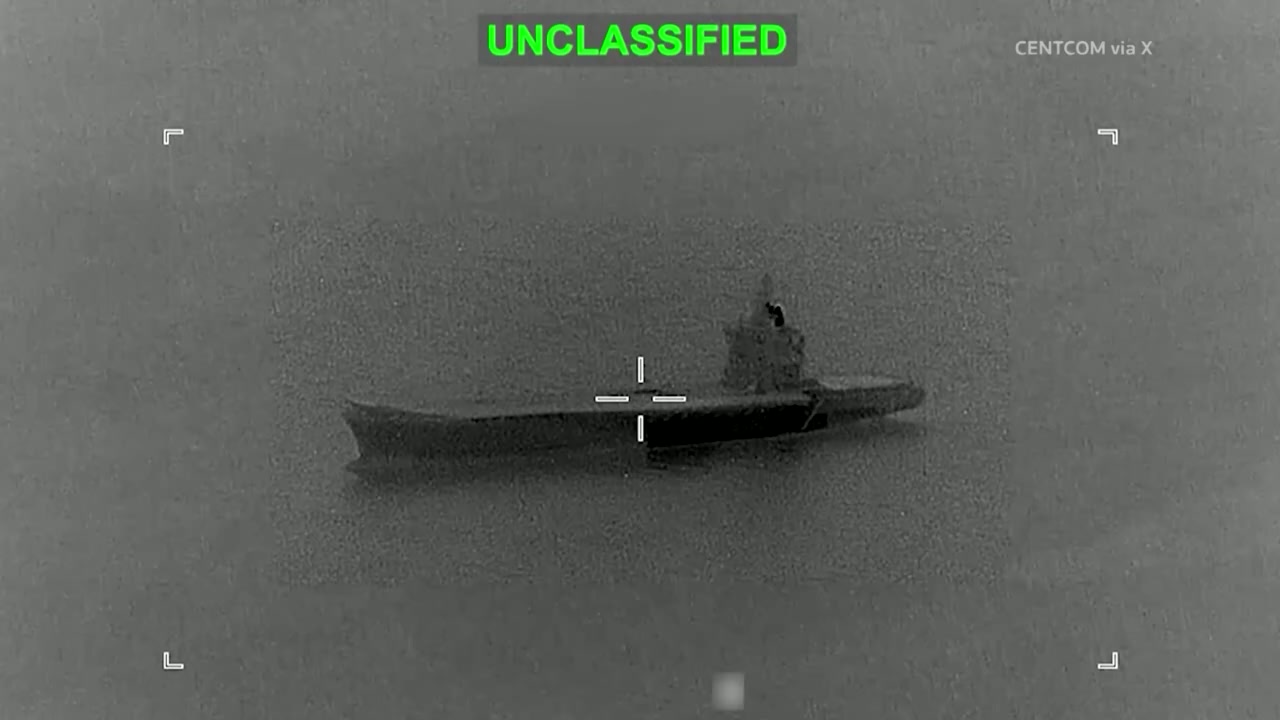 US releases video it says shows strike on Iranian drone carrier<br><br>