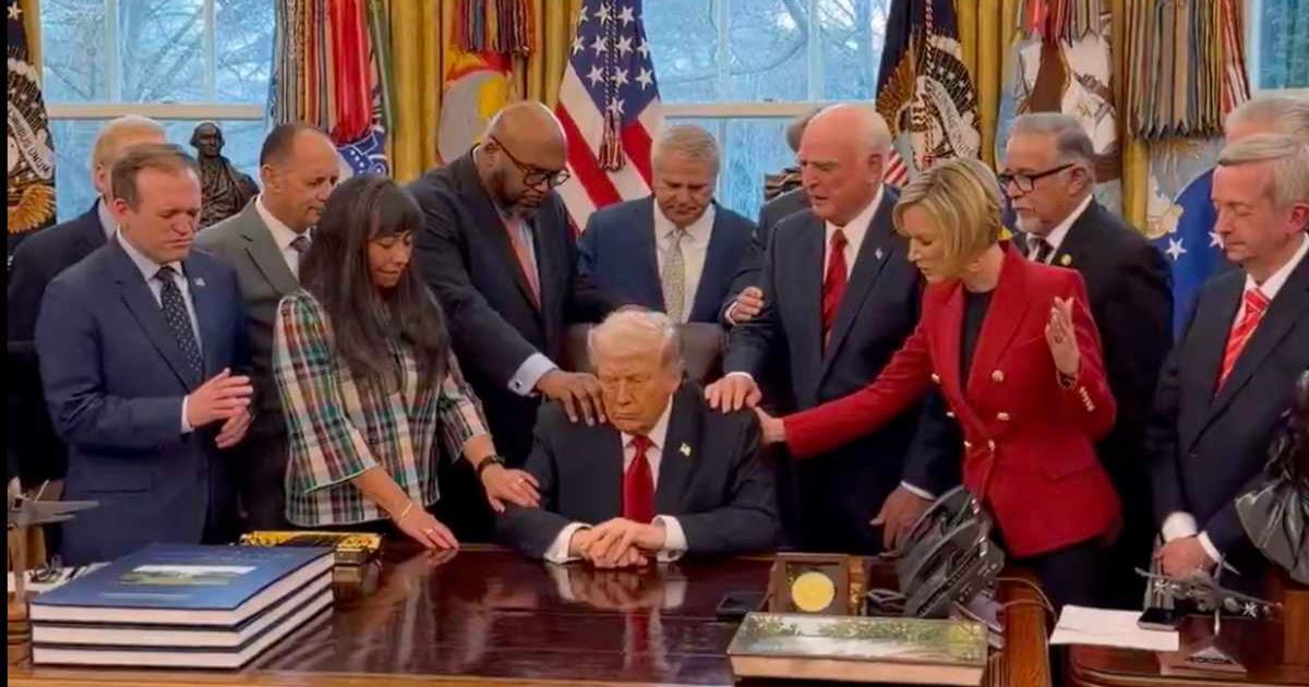 Trump hosts pastors from across US at White House as faith leaders pray over him