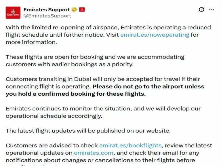 Dubai Airports update March 6: Emirates restart operations slowly amid ...
